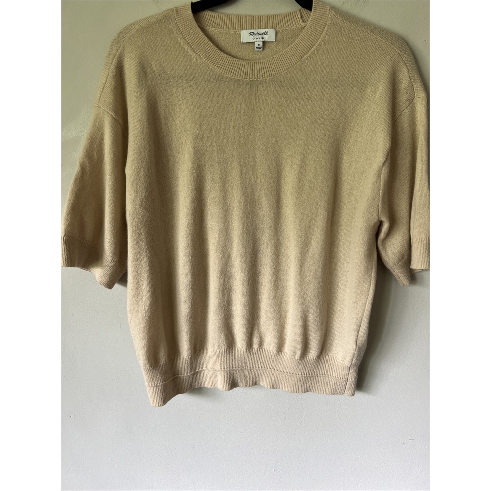 Madewell Relaxed Sweater Tee Women's M 100% Cashmere Short Sleeve Crew 2026
